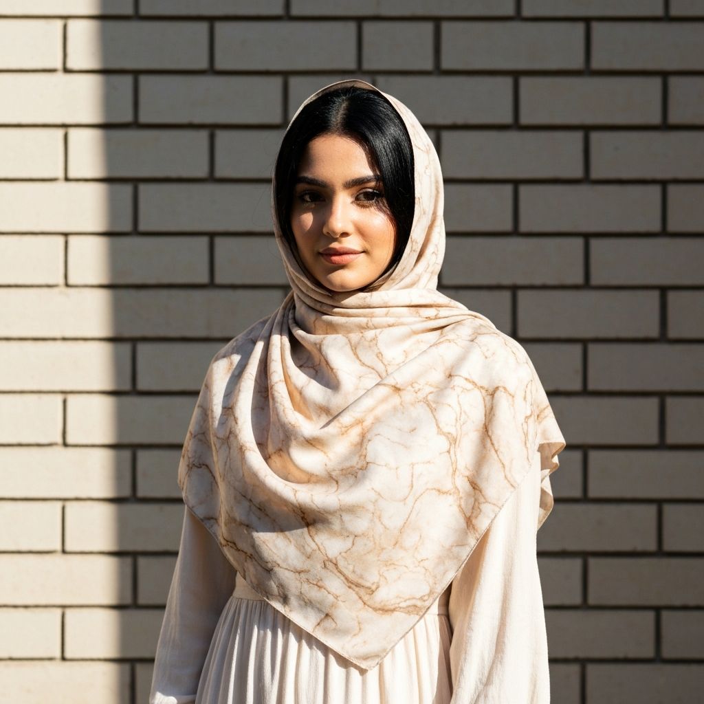 Cream Marble Hijab
